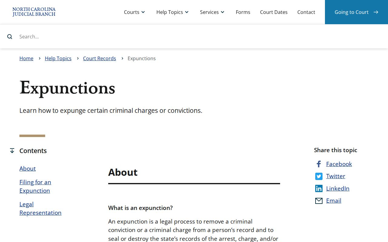 Ashe County criminal records North Carolina expunction forms