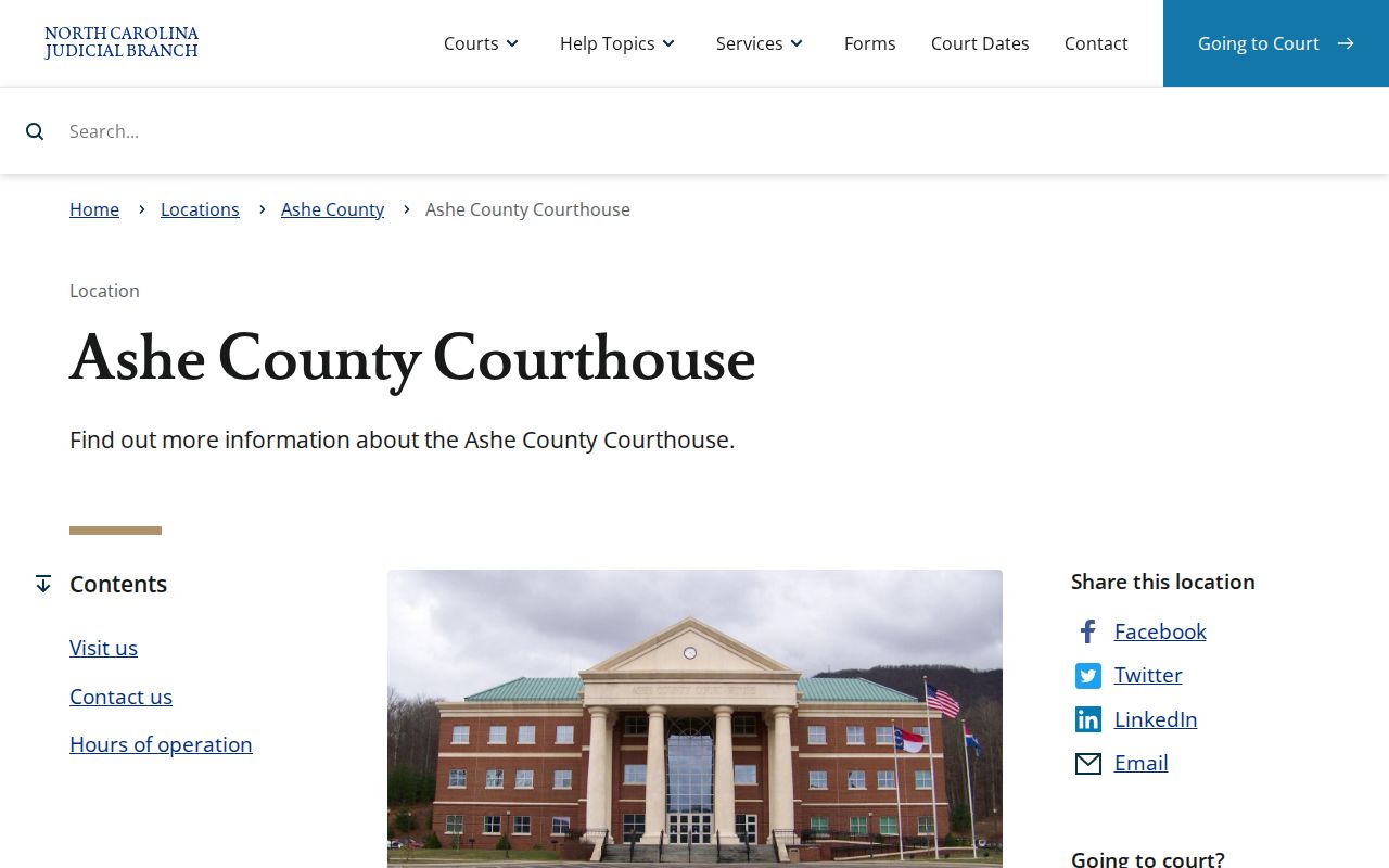 Ashe County criminal records active courthouse information