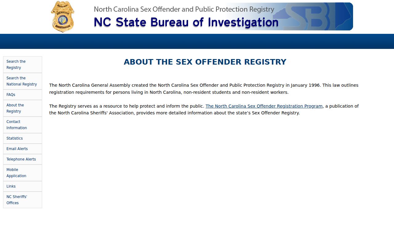 NCSBI background for Ashe County sex offender profiles
